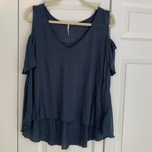 NWOT Free People Cold Shoulder Flowy Tee